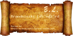Brandeiszki Lénárd névjegykártya